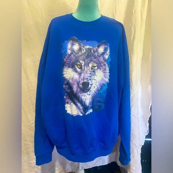 Jerzees: vintage wolf pullover - Picture 1 of 5